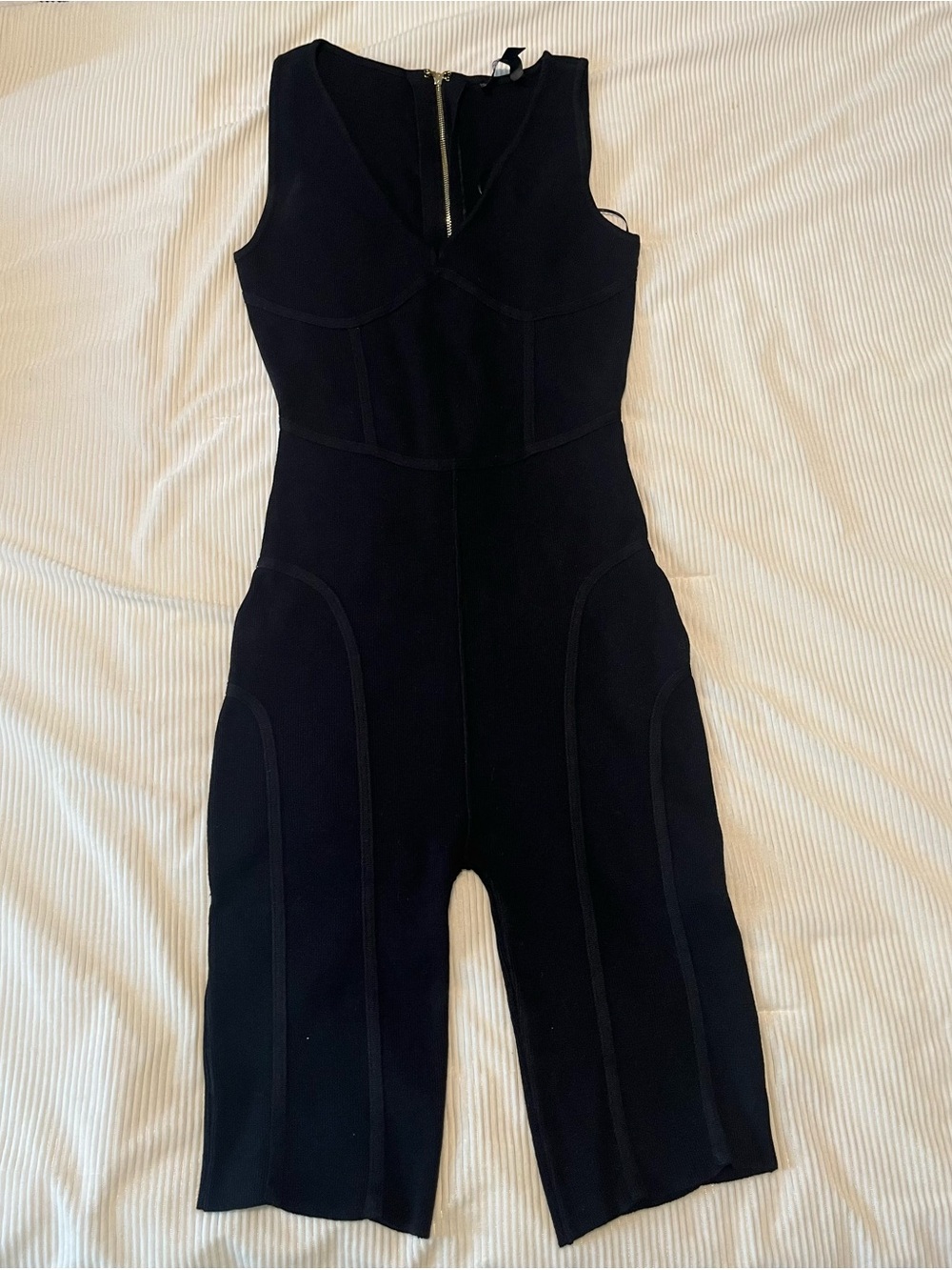 Hera Collection Black Zip-Front Sleeveless Jumpsuit